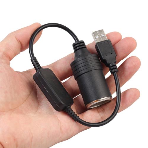 USB转点烟器母座升压线 5V转12V行车记录仪电源解决方案
